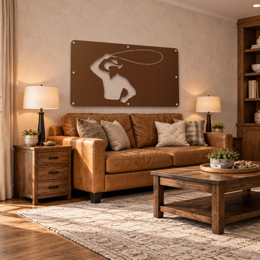 Lasso Cowboy Metal Wall Art