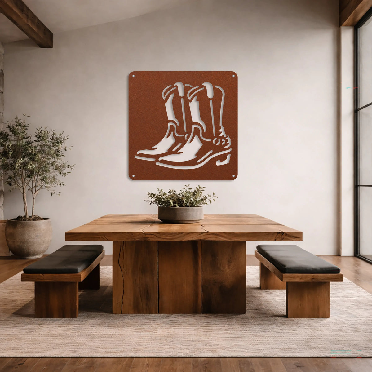 Western Boot Metal Wall Art