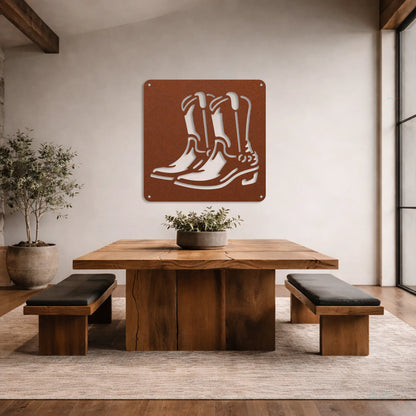 Western Boot Metal Wall Art