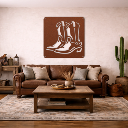 Western Boot Metal Wall Art