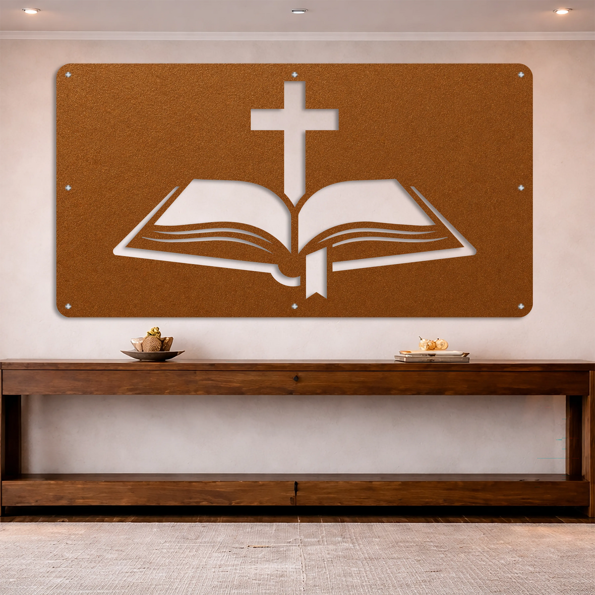 Open Bible Metal Wall Art