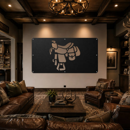 Western Saddle Metal Wall Art