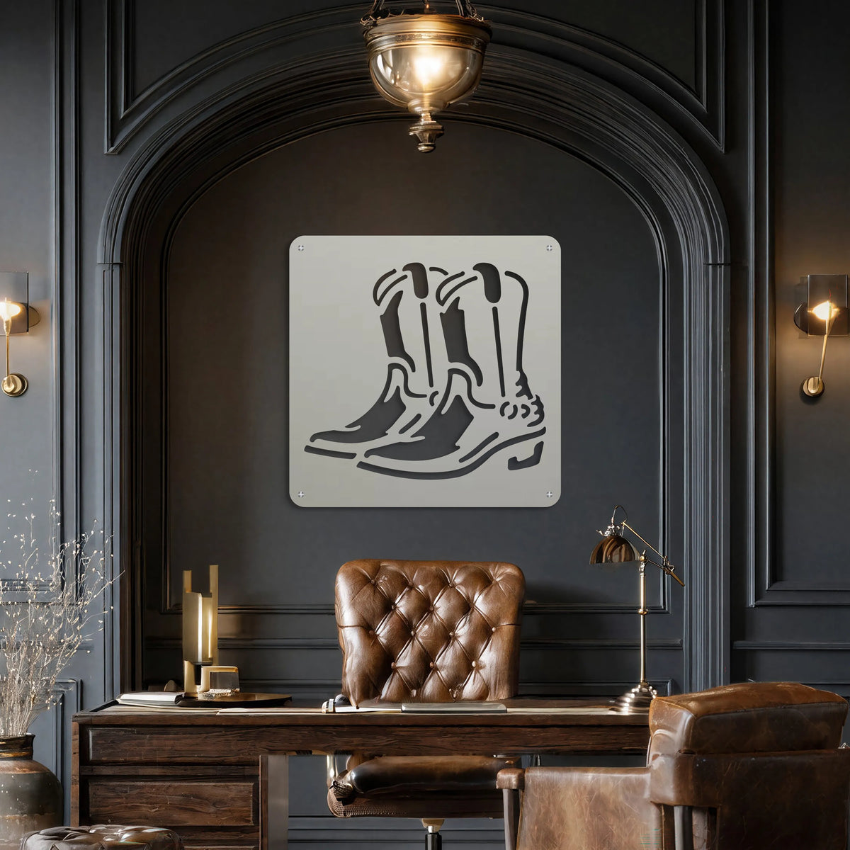 Western Boot Metal Wall Art
